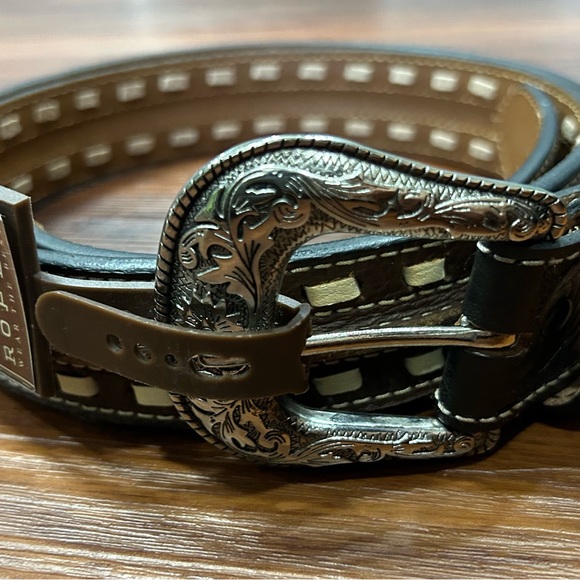 Roper Mens‎ Buff Milled Single Stitched Cut Edges Size 46 Belt 8661500 - Picture 2 of 11